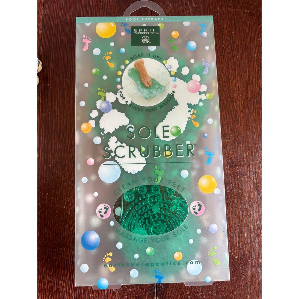 Earth Therapeutics Sole Scrubber Foot Massage Mat Green Suction Cup Non-Slip New